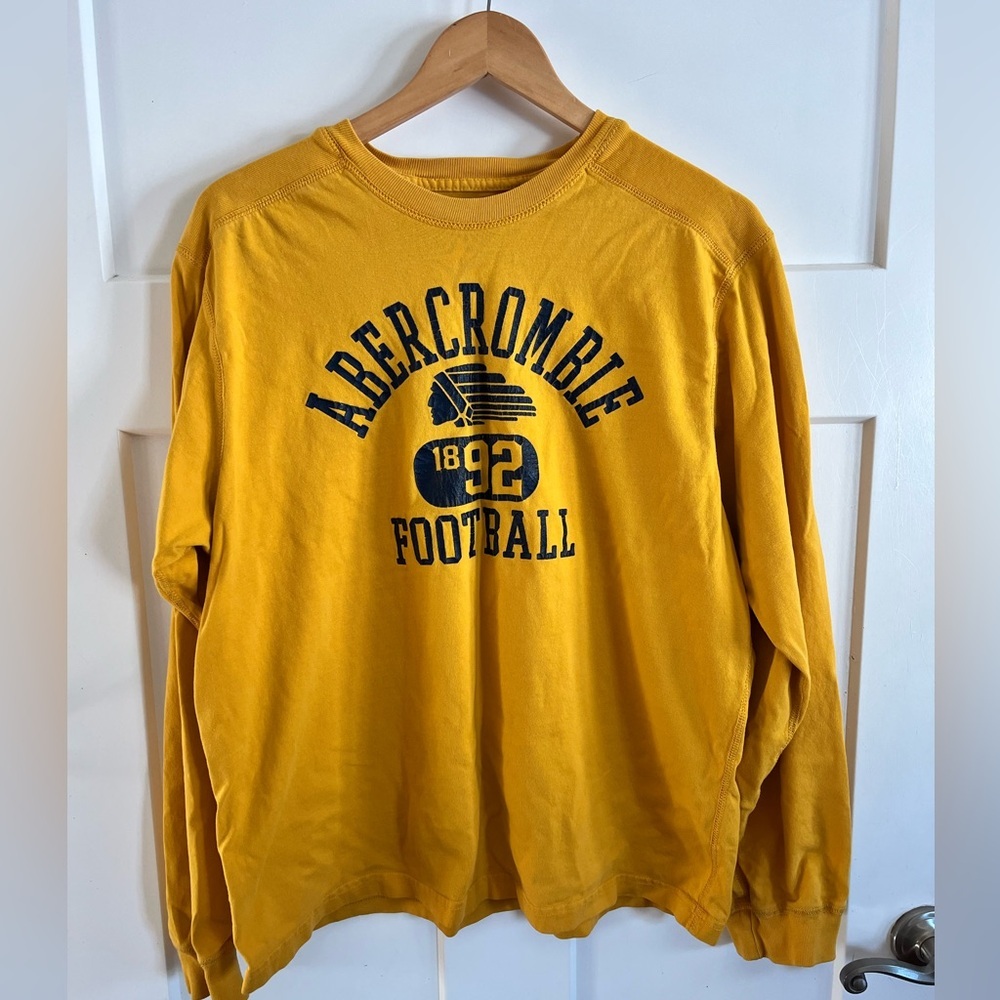 Abercrombie & fitch Yellow Football long sleeve shirt xl vintage